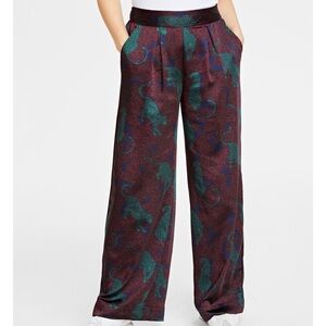 Animal printed satin pants